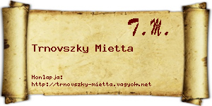 Trnovszky Mietta névjegykártya
